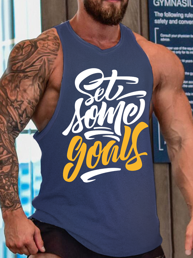 Set Some Goals Sporty Crew Neck Knit Tank