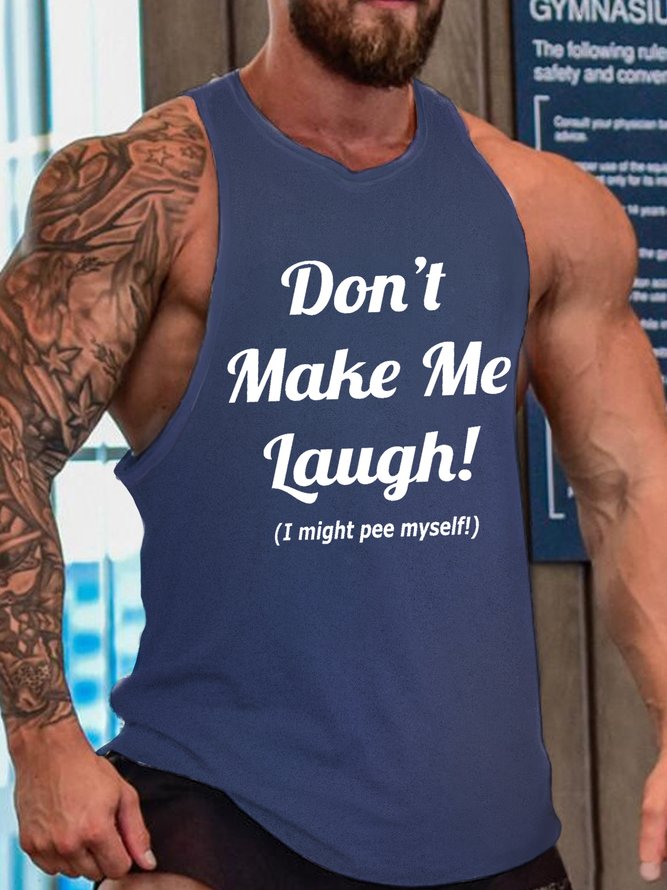 Funny Don't Make Me Laugh I Might Pee Myself Sleeveless Crew Neck Knit Tank