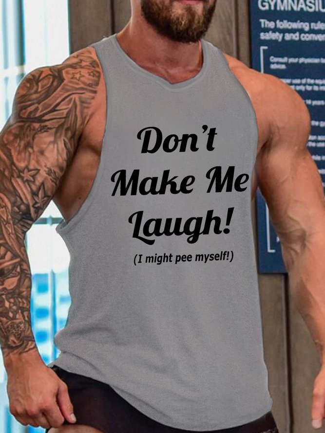 Funny Don't Make Me Laugh I Might Pee Myself Sleeveless Crew Neck Knit Tank