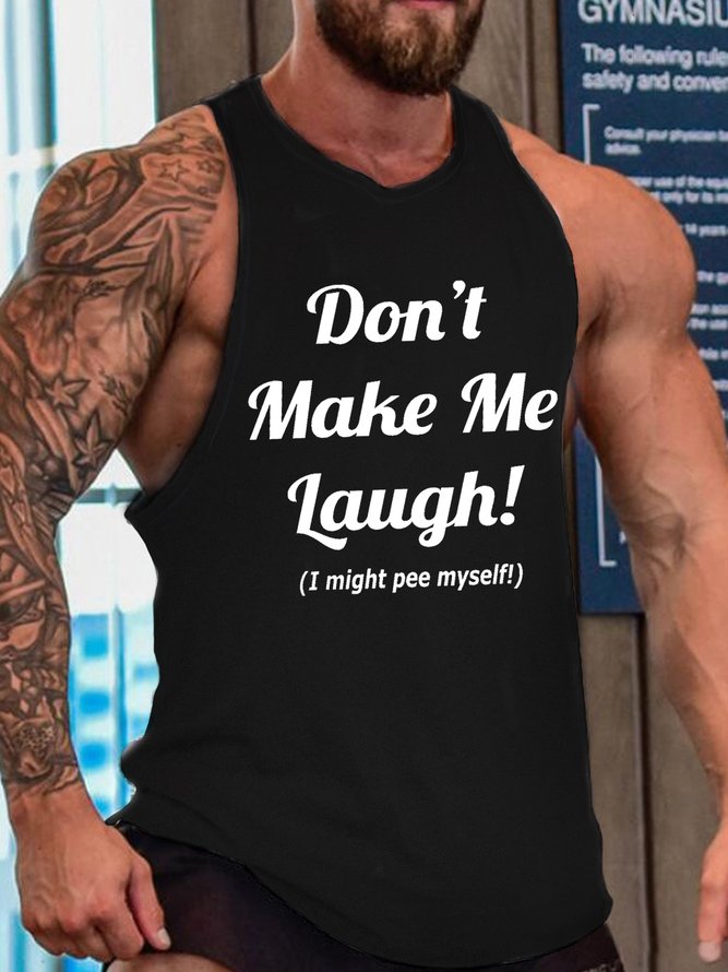 Funny Don't Make Me Laugh I Might Pee Myself Sleeveless Crew Neck Knit Tank