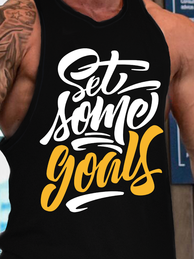 Set Some Goals Sporty Crew Neck Knit Tank