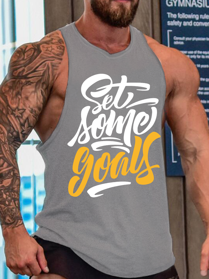 Set Some Goals Sporty Crew Neck Knit Tank