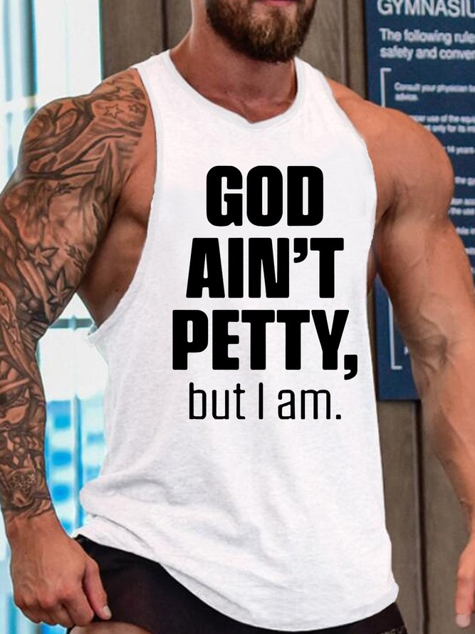 Men's I'm Petty Funny Print Casual Knit Tank