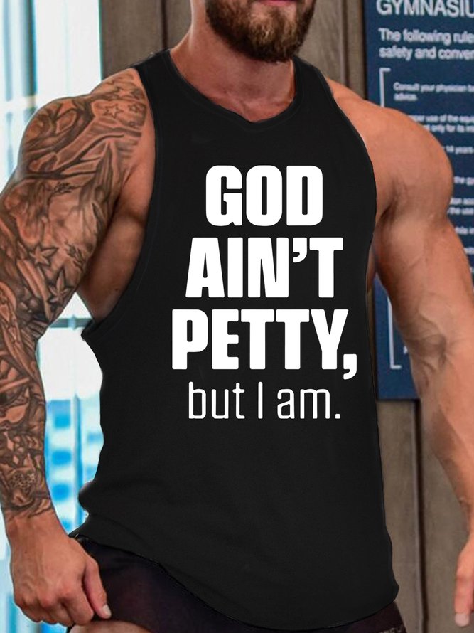 Men's I'm Petty Funny Print Casual Knit Tank