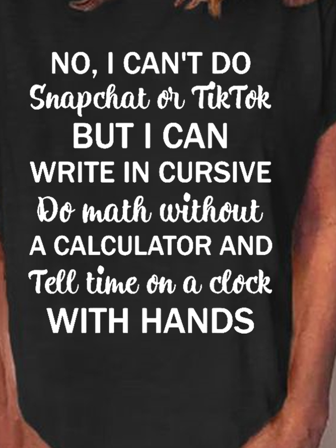 Womens funny letter Crew Neck Cotton Blends Casual Short Sleeve T-Shirt