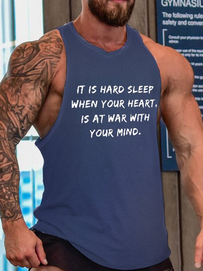It Is Hard Sleep Funny Saying Crew Neck Tank Top
