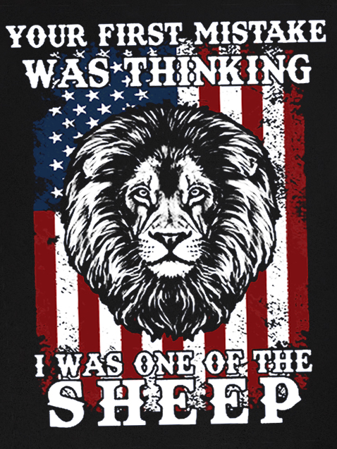 Lion Us Flag Your First Mistake Was Thinking I Was One Of The Sheep Casual Sleeveless Knit Tank