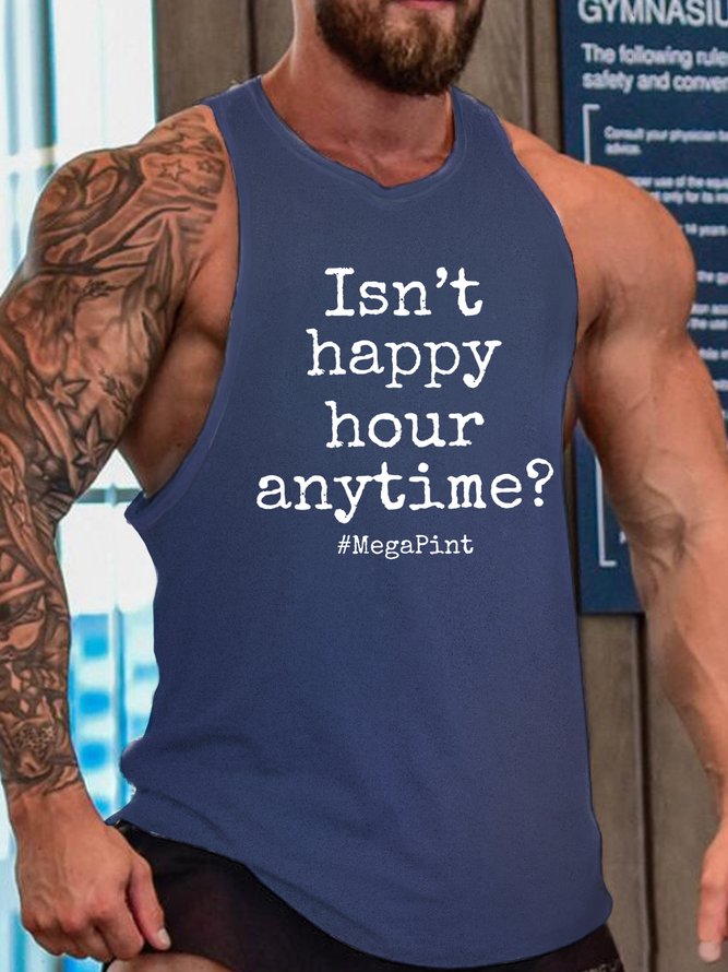 Isn't Happy Hour Anytime Mega Pint Crew Neck Sleeveless Knit Tank