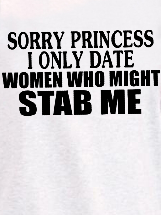 orry Princess I Only Date Women Who Might Stab Me Sleeveless Crew Neck Knit Tank