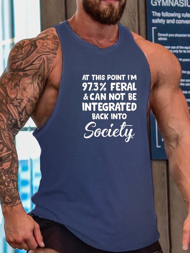 Funny I'm 97.3% Feral Sleeveless Casual Tank