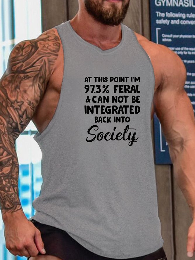 Funny I'm 97.3% Feral Sleeveless Casual Tank