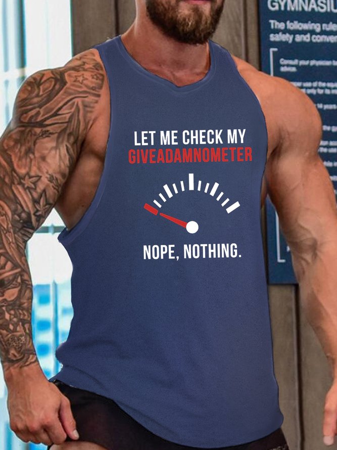 Humorous Graphic Novelty Funny Let Me Check My Giveadamnometer  Casual Sleeveless Tank Top