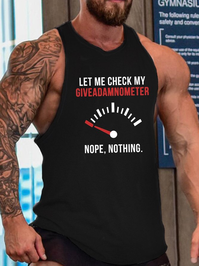 Humorous Graphic Novelty Funny Let Me Check My Giveadamnometer  Casual Sleeveless Tank Top