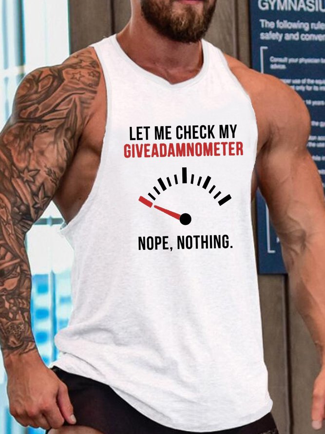 Humorous Graphic Novelty Funny Let Me Check My Giveadamnometer  Casual Sleeveless Tank Top