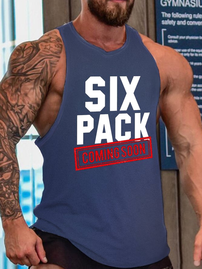Six Pack Coming Soon Funny Fitness Crew Neck Tank Top