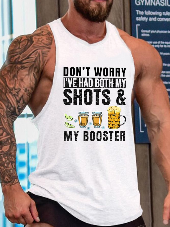 Don't worry I've had both my shots and booster Funny Sleeveless Casual Knit Tank