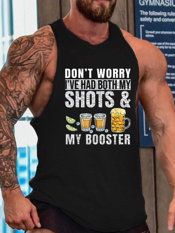 Don't worry I've had both my shots and booster Funny Sleeveless Casual Knit Tank