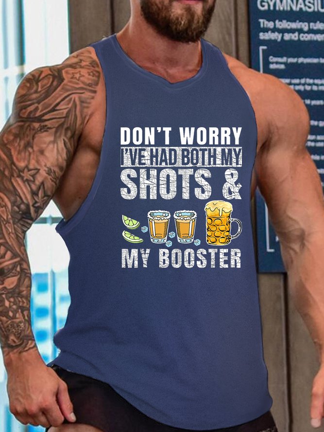 Don't worry I've had both my shots and booster Funny Sleeveless Casual Knit Tank