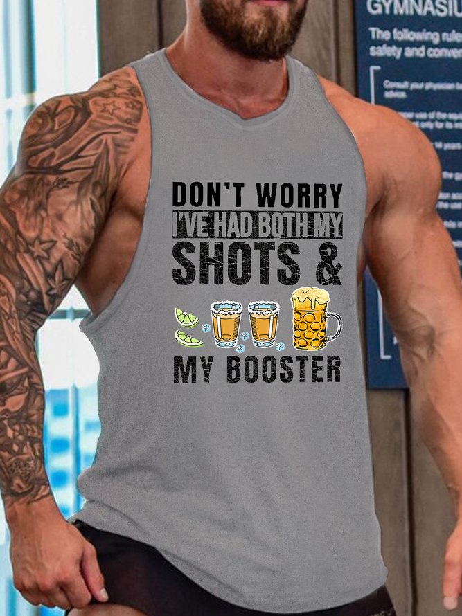 Don't worry I've had both my shots and booster Funny Sleeveless Casual Knit Tank