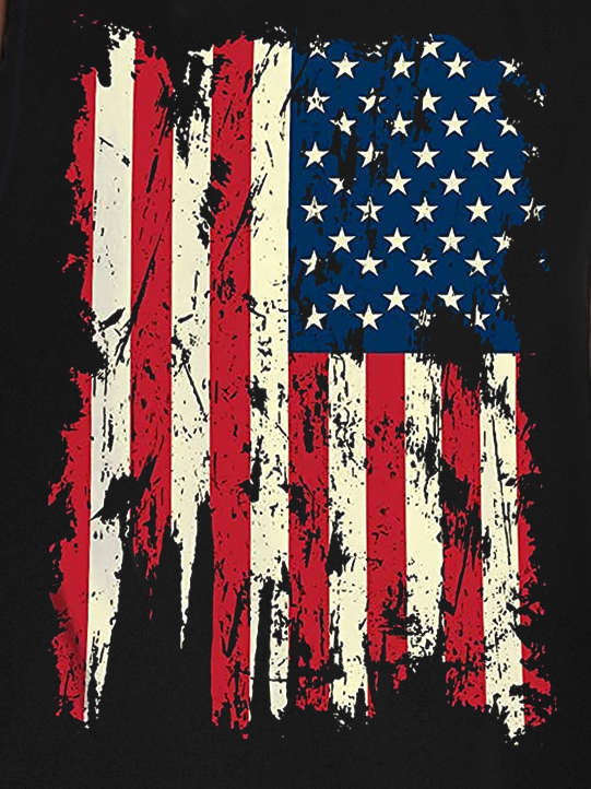 Men‘s American Flag Crew Neck Casual Tank