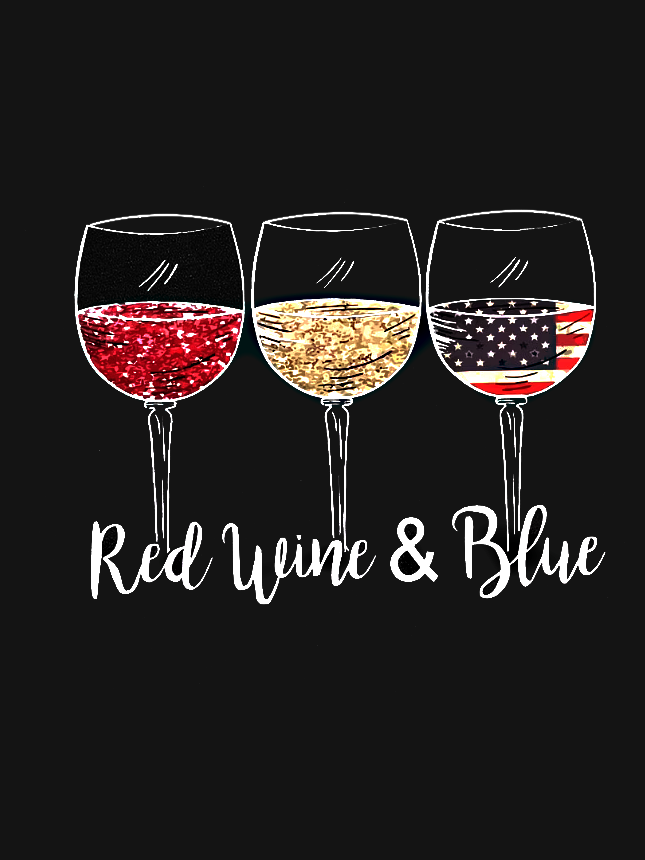 Red Wine Blue Independence Day Patriotic Tank Top