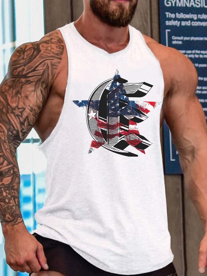American flag  Neck Sleeveless Tank Top