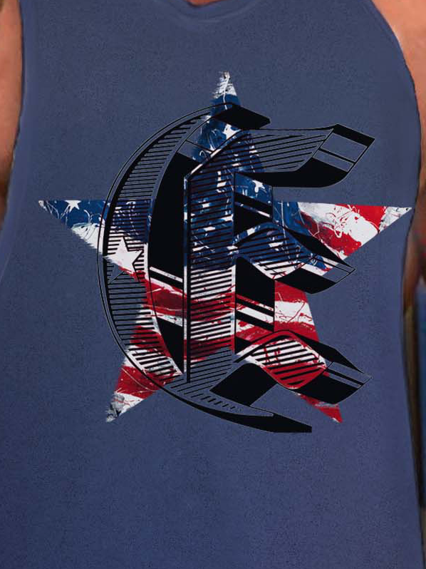 American flag  Neck Sleeveless Tank Top