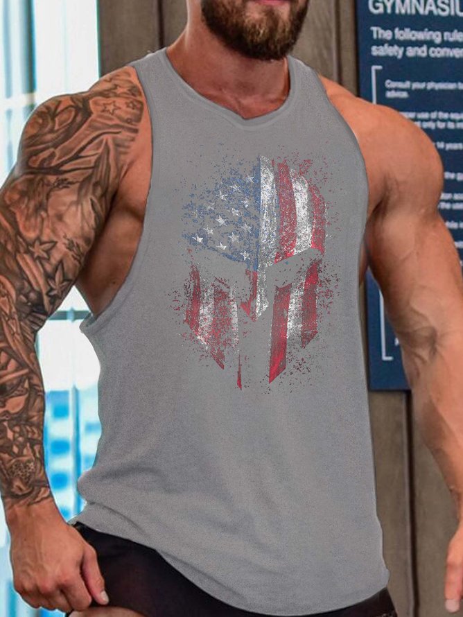 Men American Flag Sleeveless Tank Top