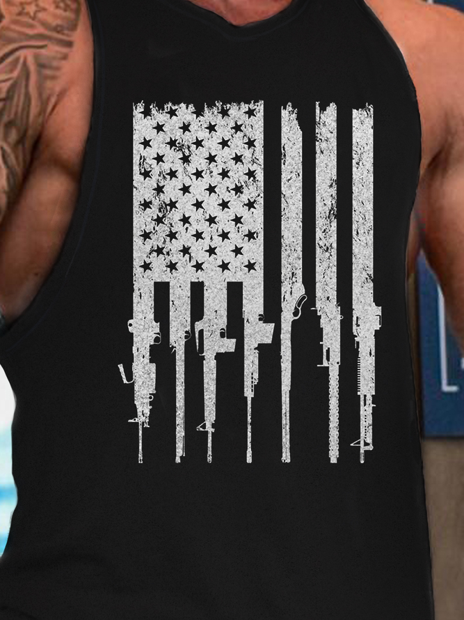 Rifle Flag Men's Sleeveless Casual Tank Top
