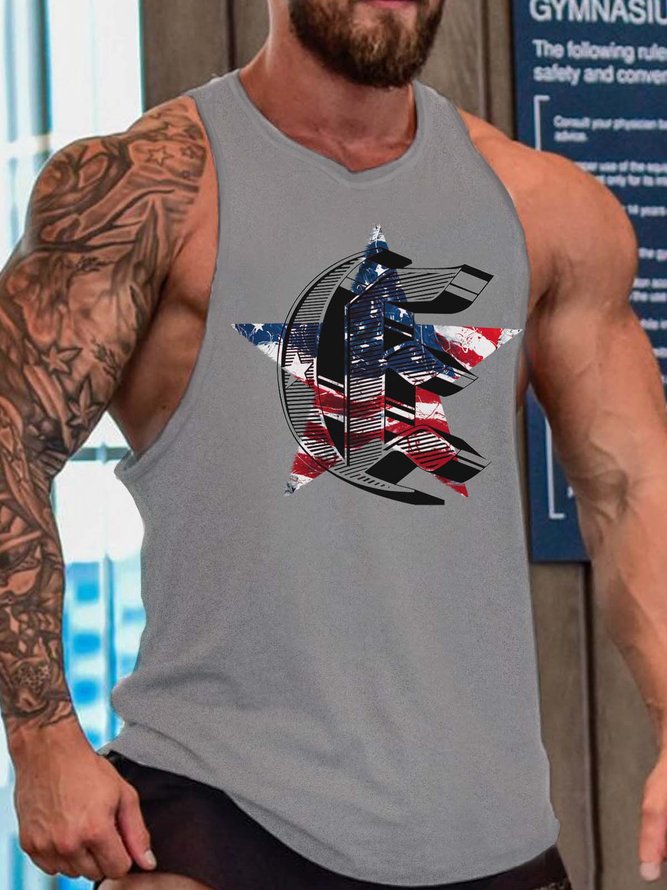 American flag  Neck Sleeveless Tank Top
