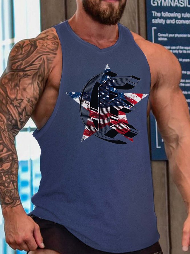 American flag  Neck Sleeveless Tank Top