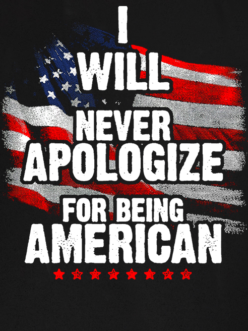 I Will Never Apologize For Being American Crew Neck Casual Tank Top