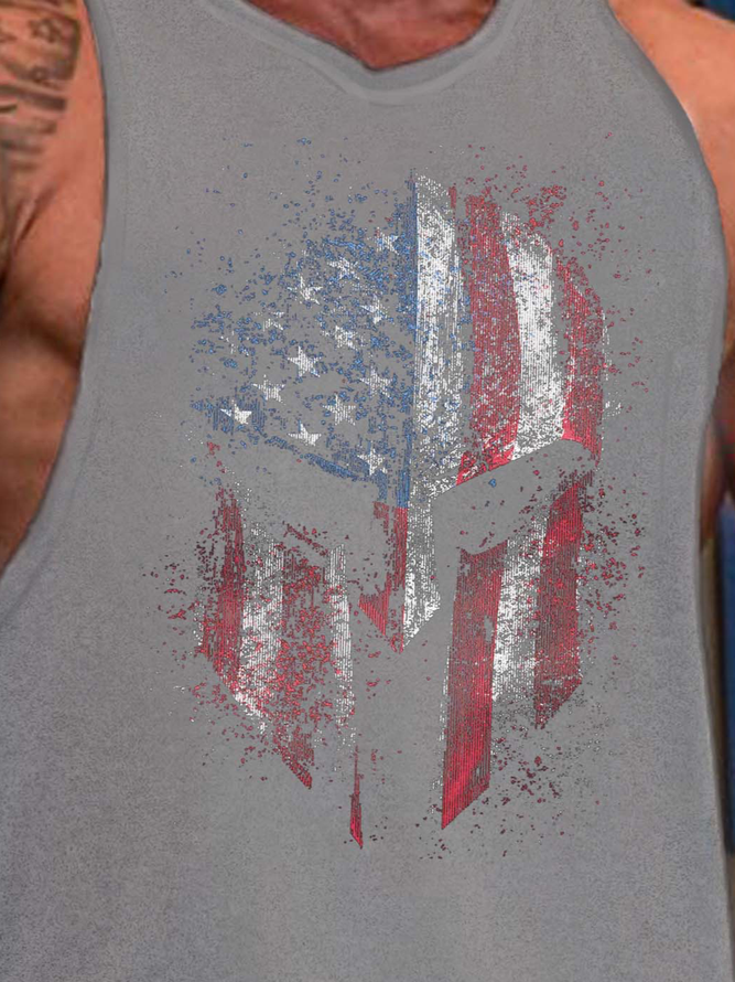 Men American Flag Sleeveless Tank Top