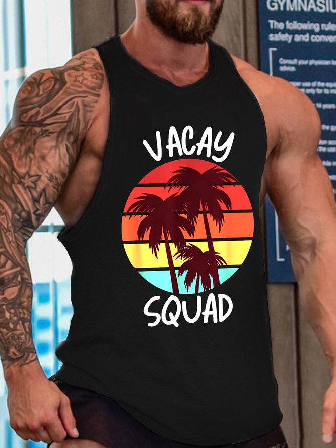 Vacay Squad Summer Vacation Crew Neck Tank Top