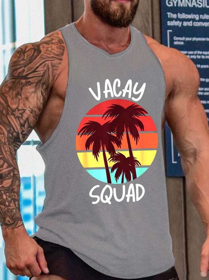 Vacay Squad Summer Vacation Crew Neck Tank Top