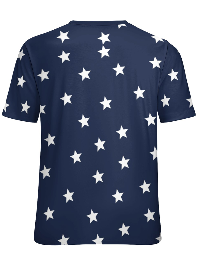 American Flag Star Faith Freedom Loosen T-Shirt