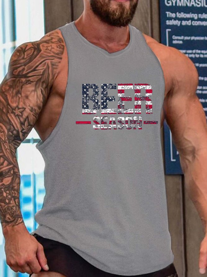 american flag men’s Sleeveless Casual Tank Top