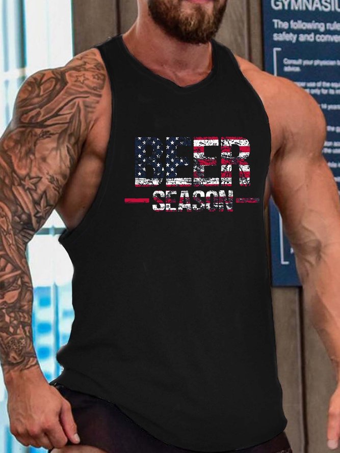 american flag men’s Sleeveless Casual Tank Top