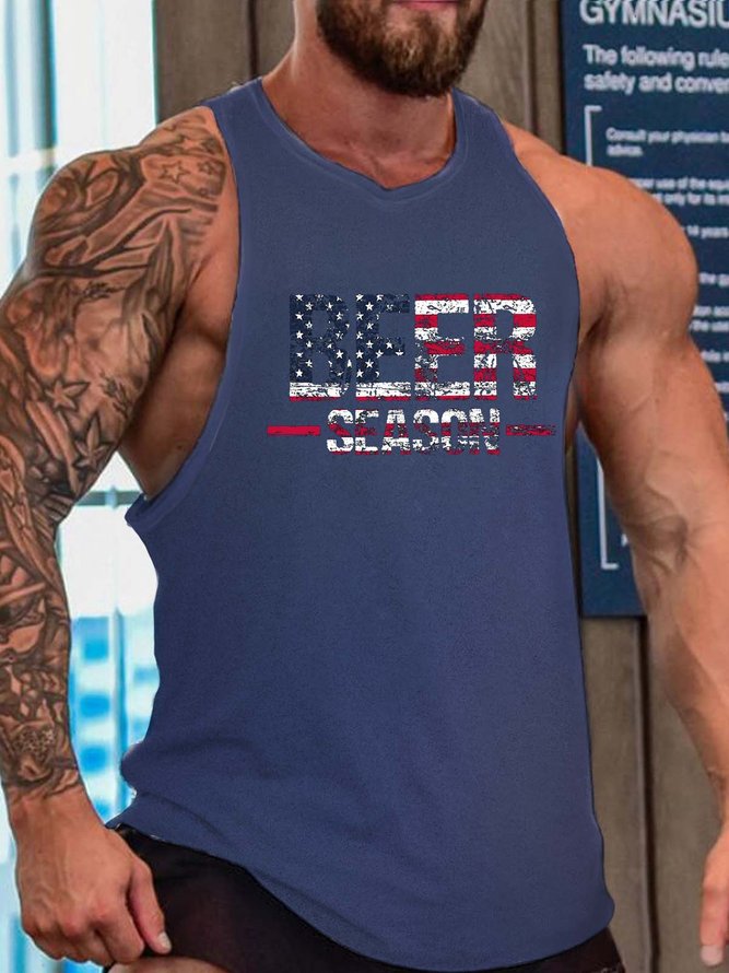 american flag men’s Sleeveless Casual Tank Top