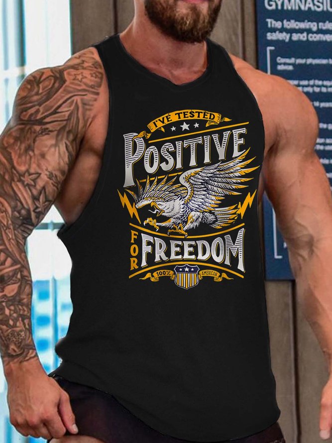 sea eagles  men’s Casual Loose Text Letters Tank Top