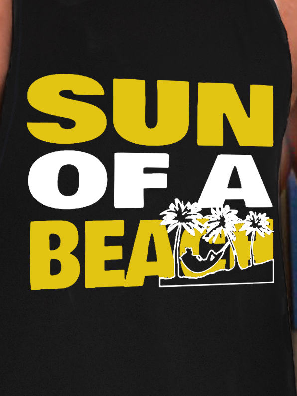 Sun Of A Beach Men's Text Letters Tank Top