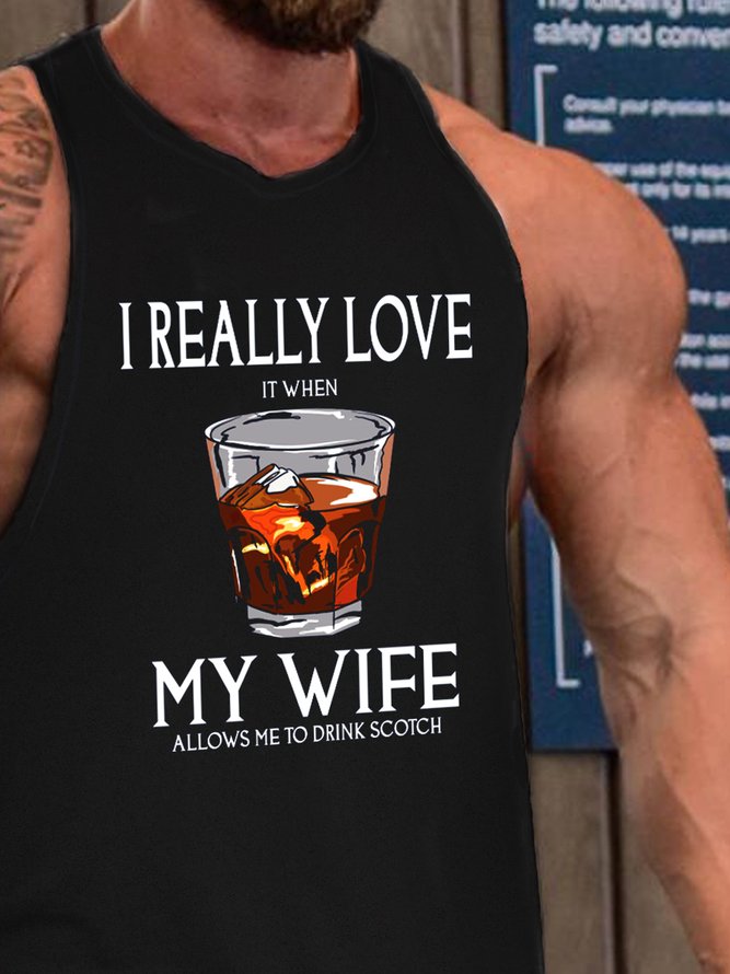 I Really Love My Wife Funny Crew Neck Tank Top