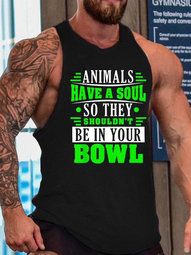 letter men’s Crew Neck Tank Top