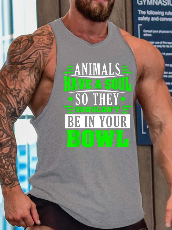 letter men’s Crew Neck Tank Top