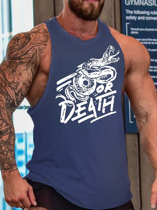 Men Snake Letter Printing Loose Tank Top
