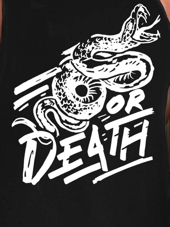 Men Snake Letter Printing Loose Tank Top