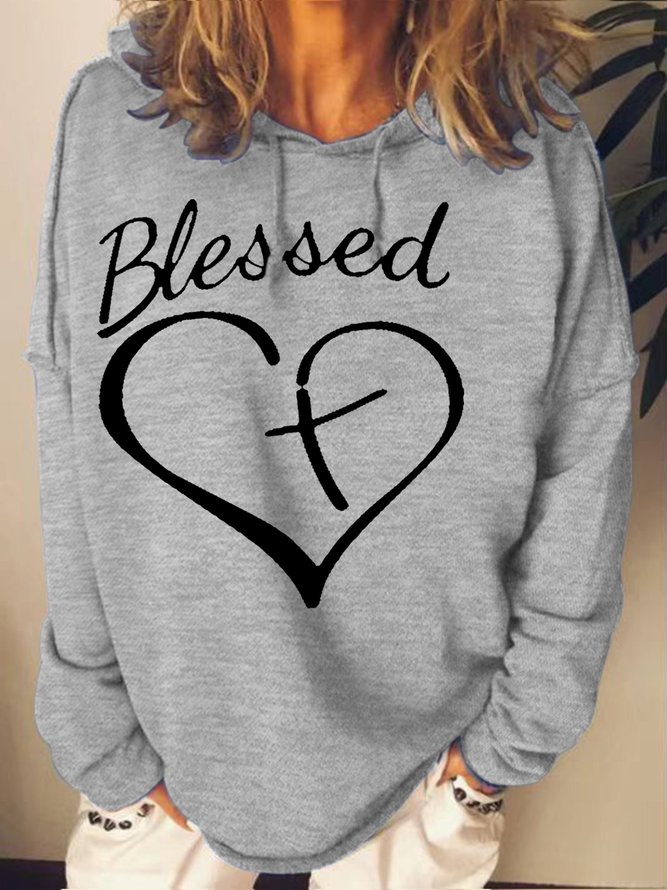 Womens Faith Cross Casual Sweatshirt