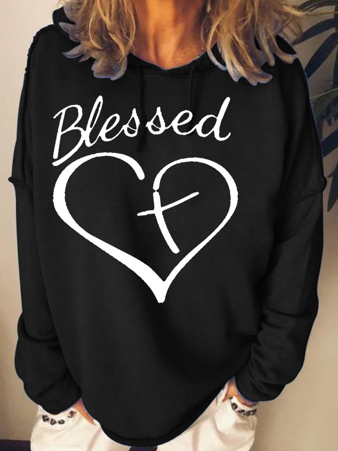 Womens Faith Cross Casual Sweatshirt