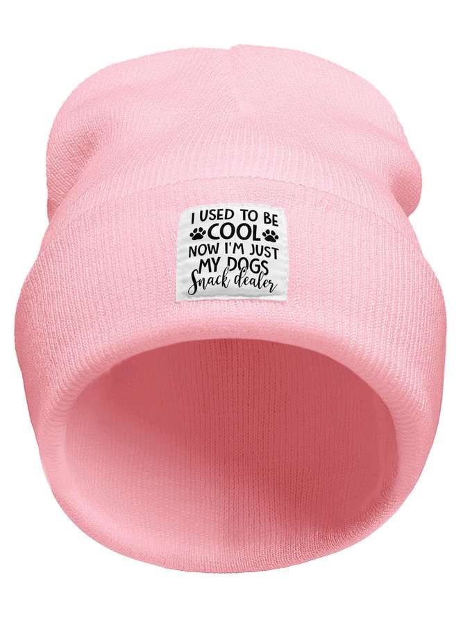 I Used To Be Cool Now I'm Just My Dogs Snack Dealer Funny Animal Dog Letter Beanie Hat
