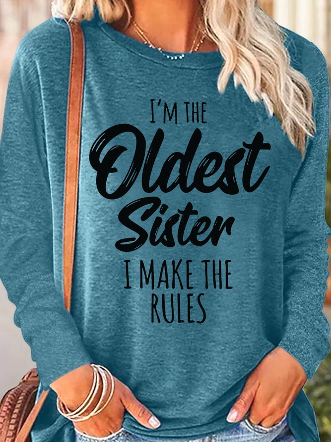 Womens Funny Sister Gift Old Sister Casual Top